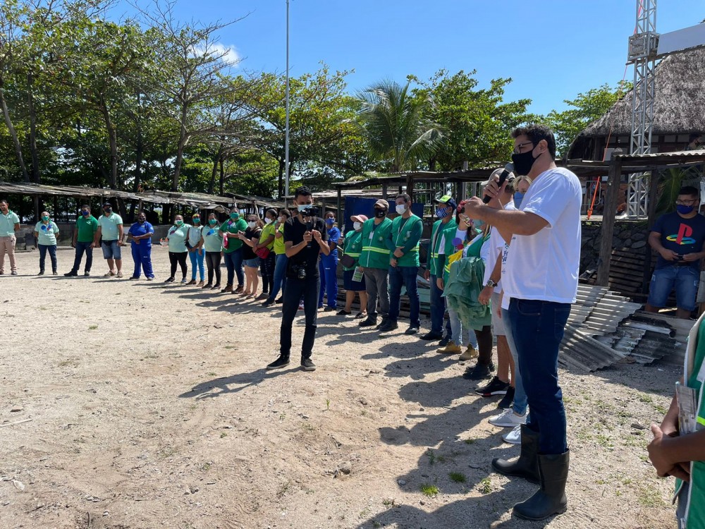 Mais de 100 pessoas participaram da ação de limpeza da Lagoa. Foto: Ascom Sudes